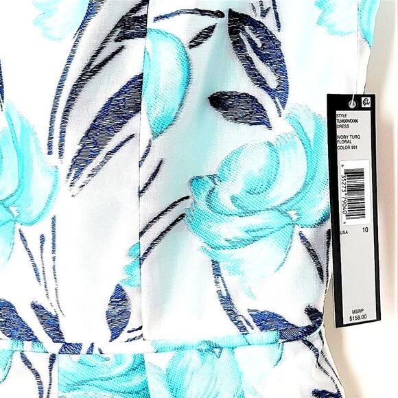 New TAHARI ASL Women's Floral Print V-neck Fit & Flare Party Mini Dress - Picture 6 of 8